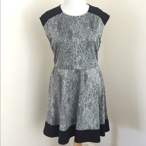 Black & White Short Sleeved Midi Dress